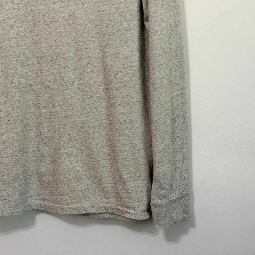 Polo‎ Ralph Lauren V Neck Tee M Mens Soft Heathered Gray Long Sleeve Pullover